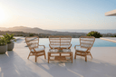 Garten Loungeset Raisa – mit Glasplatte & weißen Kissen