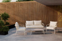 Garten Loungeset Sorento – 4-teiliges Outdoor-Sofa-Set in Beige mit Aluminiumrahmen