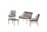 Garten Loungeset Talora – 4 teiliges Set mit Stühlen aus Stahl