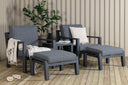 Garten Loungeset Tavira – 5-teiliges Outdoor-Sessel-Set in Schwarz