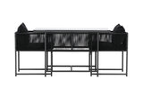 Garten Loungeset Velenzo – 3-teiliges Set mit 2 Stühlen in Schwarz