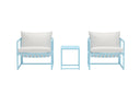 Garten Loungeset Vero – 3-teiliges Set in Hellblau inklusive Kissen