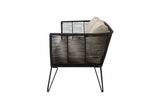 Garten Outdoor-Sofa Hugh – Metall mit handgeflochtener Kordel