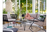 Garten Outdoor-Sofa Hugh – Metall mit handgeflochtener Kordel