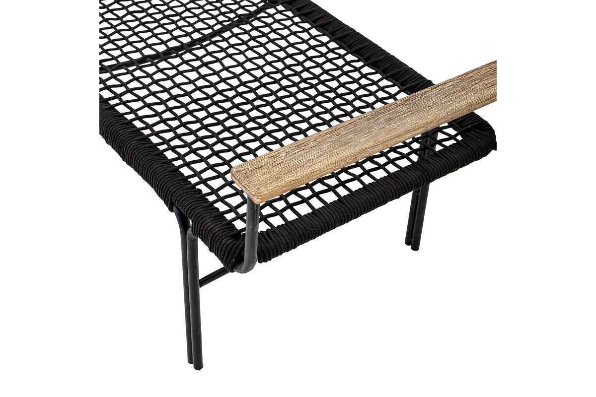 Garten Sitzbank Creta – Metall mit handgeflochtener Sitzfläche