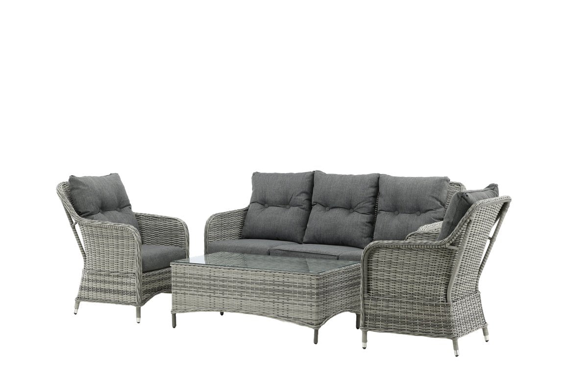 Garten Sofa-Set Ravion – 4-teilig mit Tisch in Grau