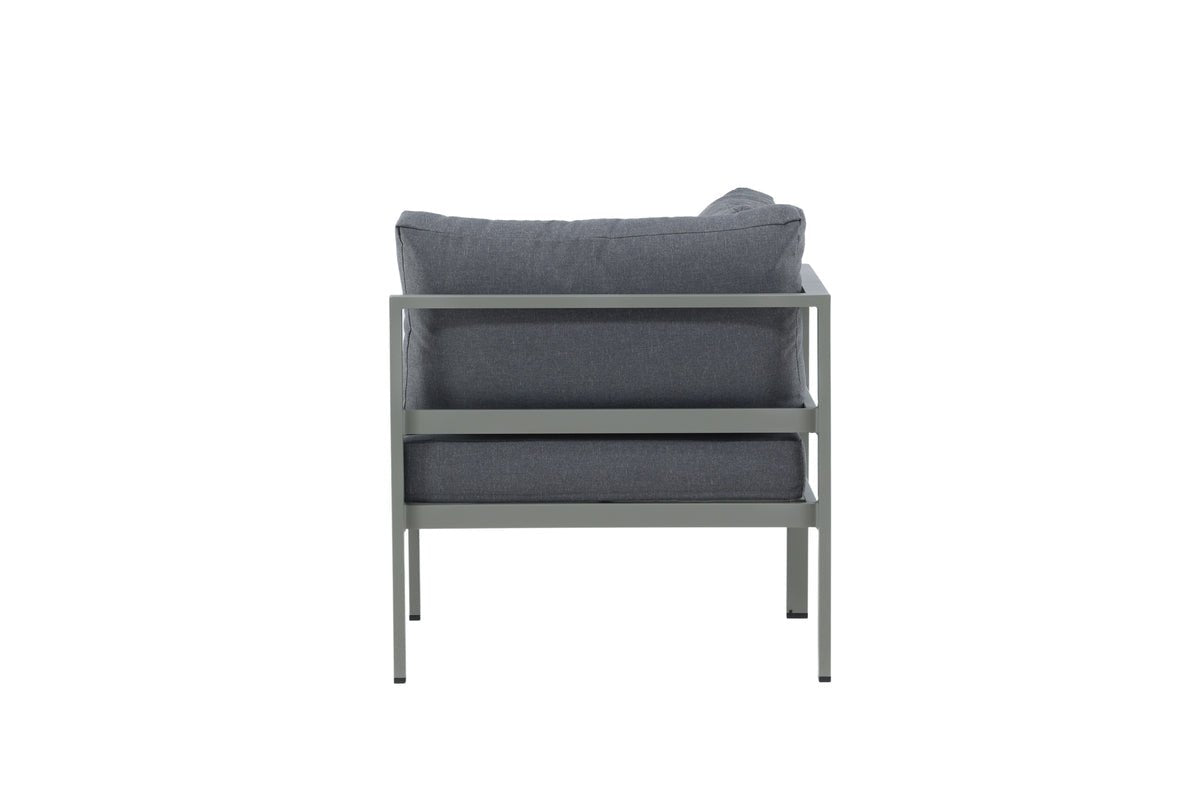Gartenbank Eckmodul Borelio - Aus Aluminium in den Farben Khaki und Beige