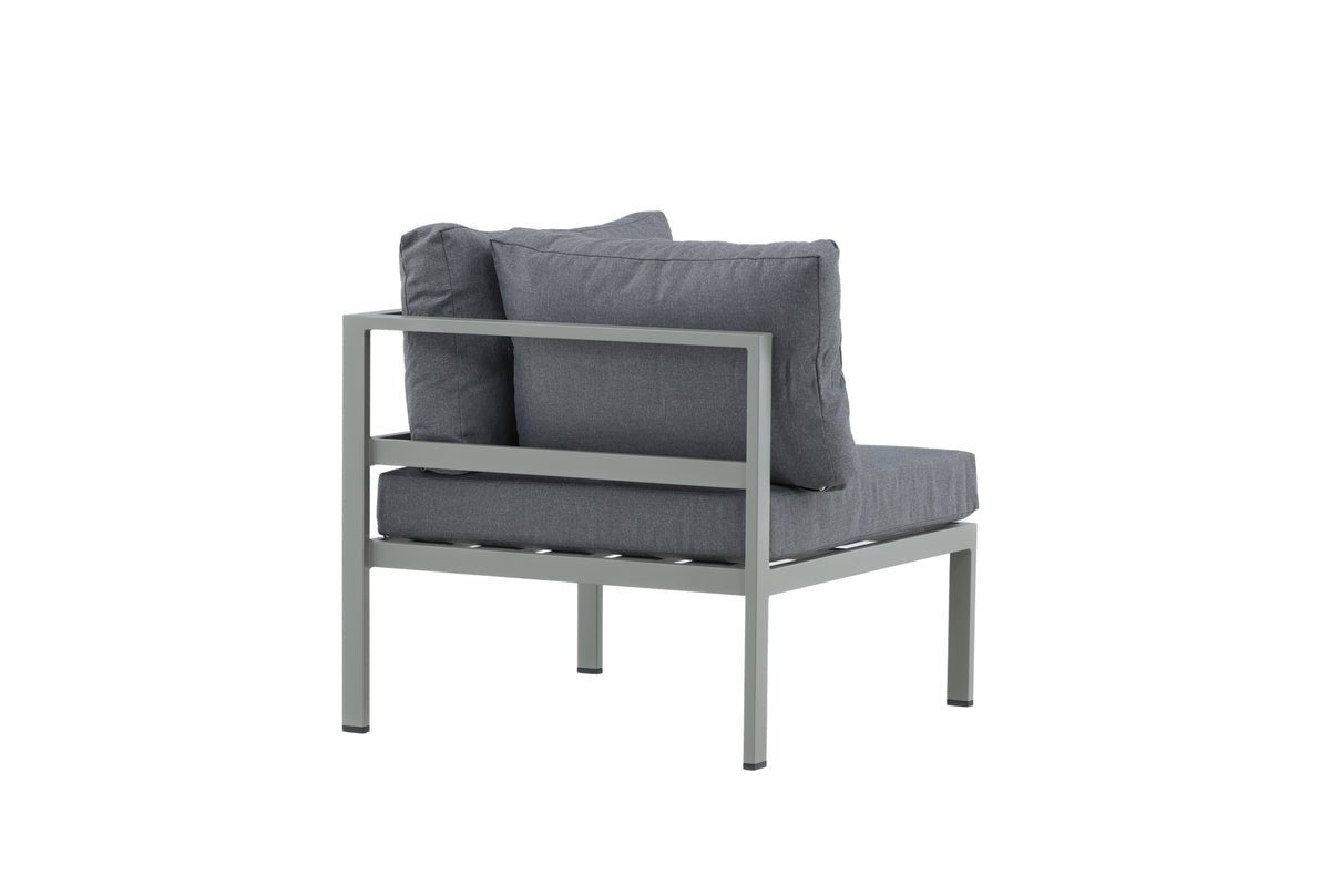 Gartenbank Eckmodul Borelio - Aus Aluminium in den Farben Khaki und Beige