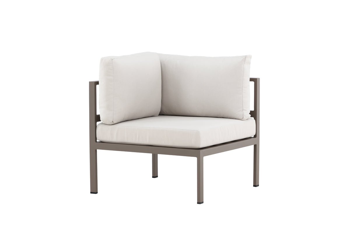 Gartenbank Eckmodul Borelio - Aus Aluminium in den Farben Khaki und Beige