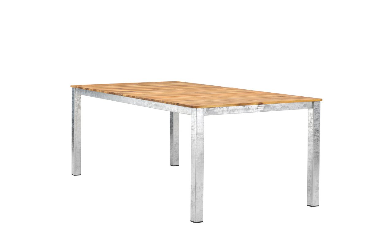 Gartentisch Nyota - Rechteckiger Esstisch mit Akazienholzplatte auf Stahlgestell