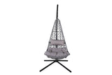 Hängesessel Brittany - aus Rattan/Metall in Schwarz, Grau