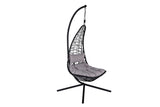 Hängesessel Brittany - aus Rattan/Metall in Schwarz, Grau