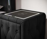 Josy Nachttisch Samt Schwarz close-up