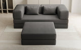 Lazy Spar-Set: 3-Sitzer + Hocker in Bouclé