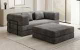 Lazy Spar-Set: 3-Sitzer + Hocker in Cord
