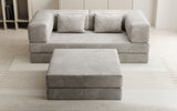 Lazy Spar-Set: 3-Sitzer + Hocker in Samt