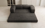Lazy Spar-Set: 3-Sitzer + Hocker in Samt