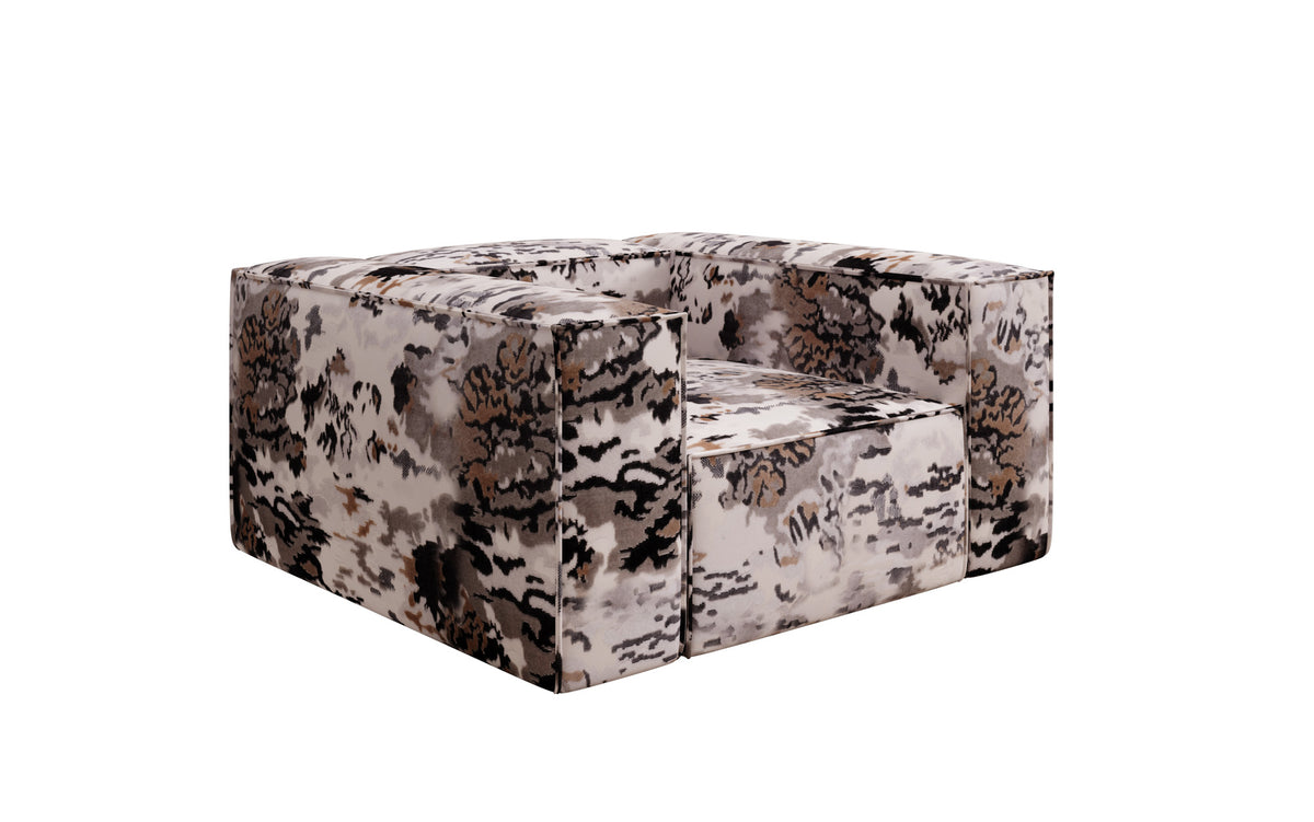 Designer Sofa-Sessel Lesley - Jacquard mit Aquarell-Muster
