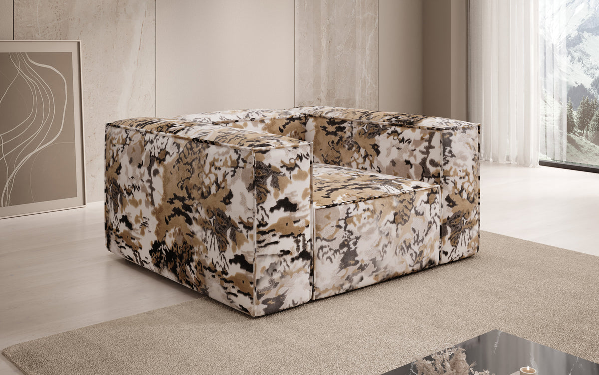 Designer Sofa-Sessel Lesley - Jacquard mit Aquarell-Muster