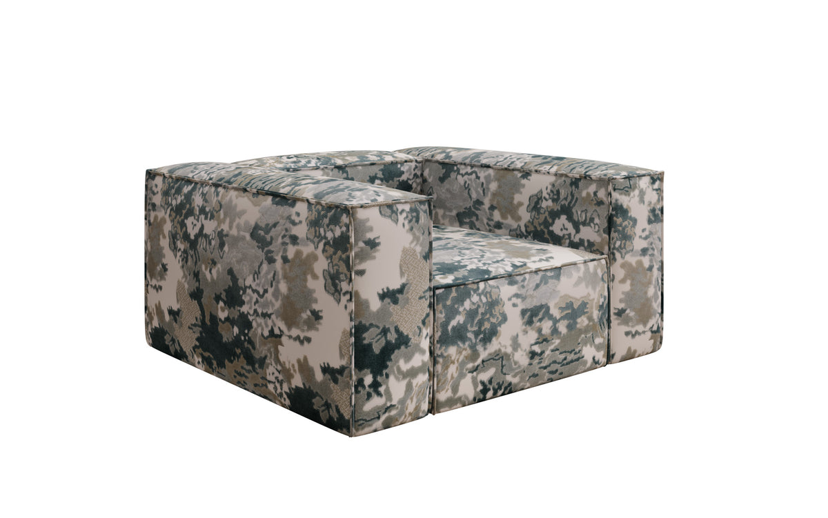 Designer Sofa-Sessel Lesley - Jacquard mit Aquarell-Muster