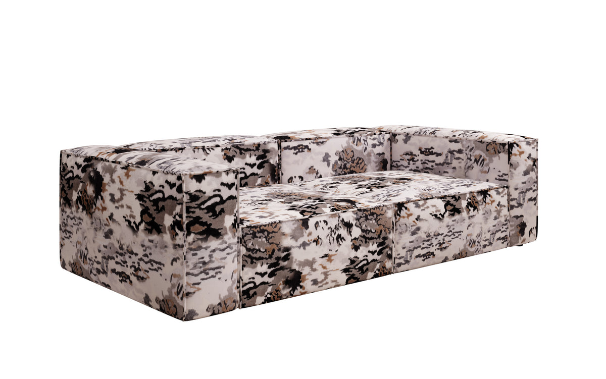 Designer Sofa Lesley 3 Sitzer - Jacquard mit Aquarell-Muster