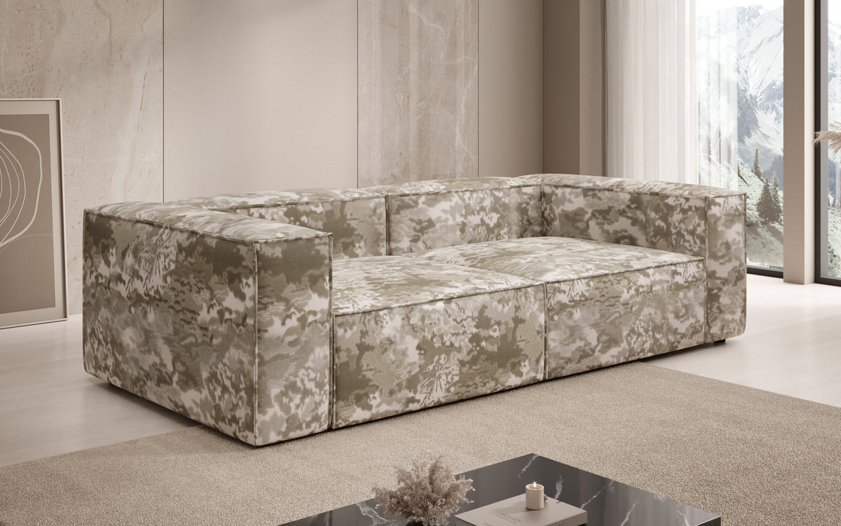 Designer Sofa Lesley 3 Sitzer - Jacquard mit Aquarell-Muster