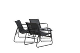 Loungeset Novara – 4-teiliges Outdoor-Set aus Stahl mit Glastisch in 2 Farben