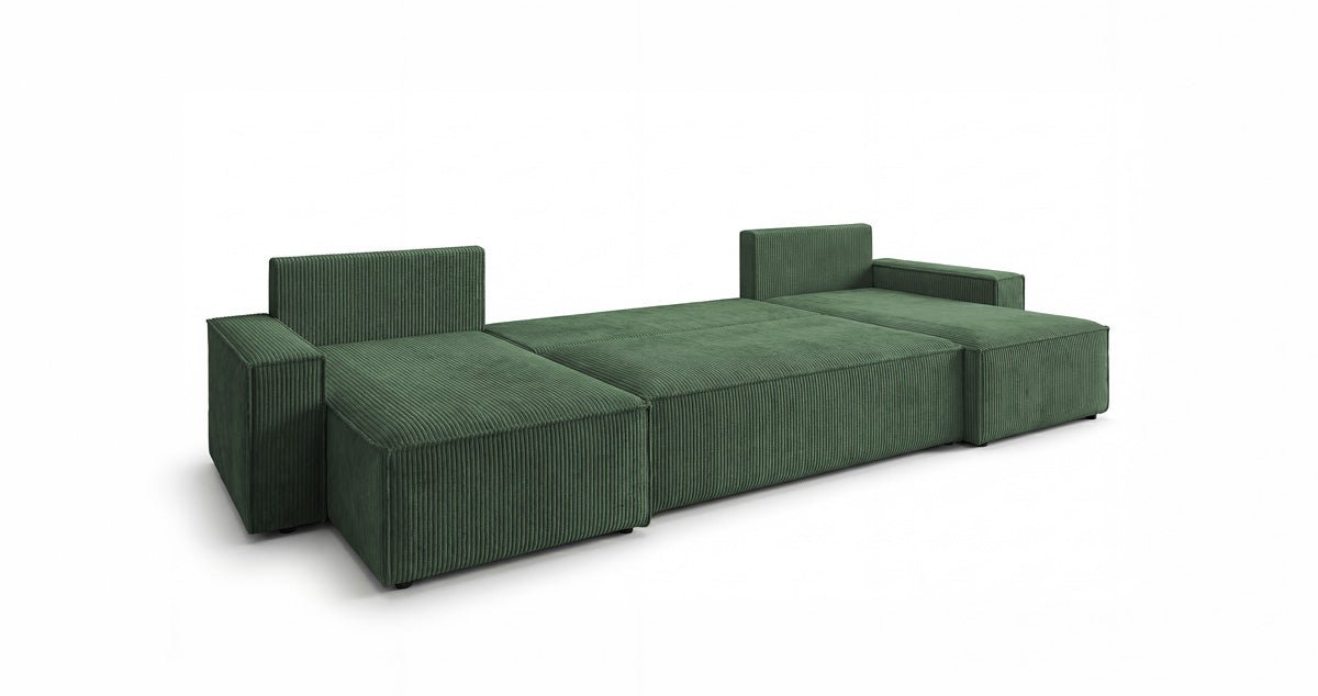 Designer Sofa Lunaro U Mini mit Schlaffunktion und Stauraum in Cord