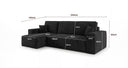Designer Ecksofa Lunaro Mini mit Schlaf- und Klappfunktion in Cord