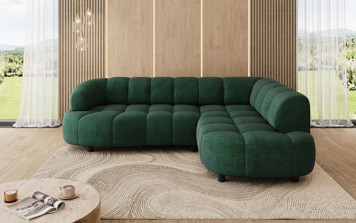 Designer Sofa Olivia Mini in Samt mit elektrischer Sitzerweiterung