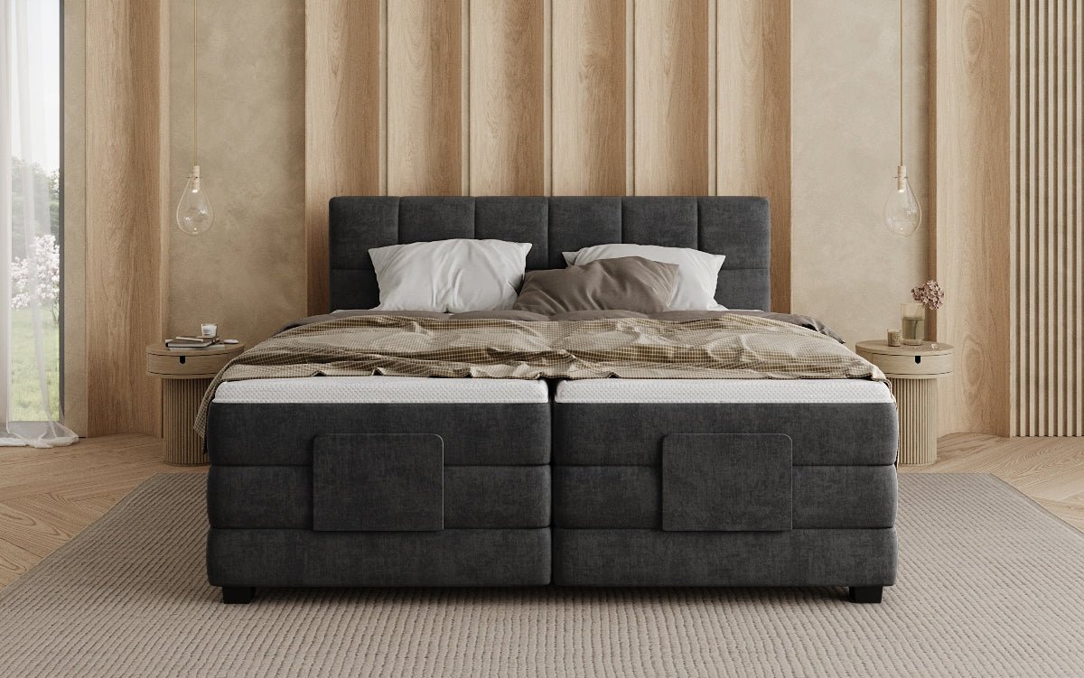 Boxspringbett Monaco - elektrisch verstellbar in Samt