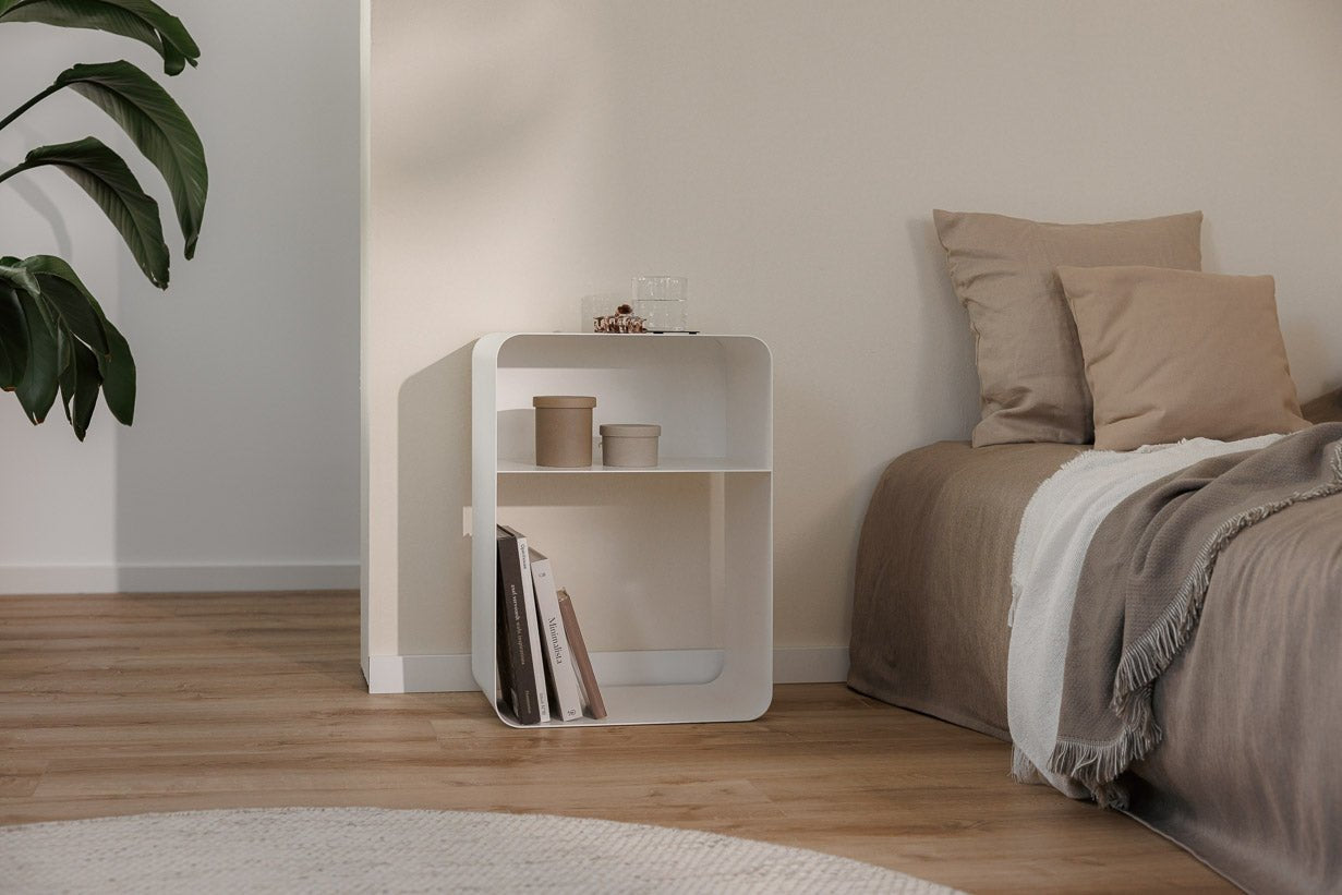 Nachttisch Damio – Minimalistisches Design aus pulverbeschichtetem Metall