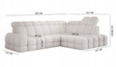 Designer Ecksofa Lima mit elektrischer Schlaffunktion in Bouclé