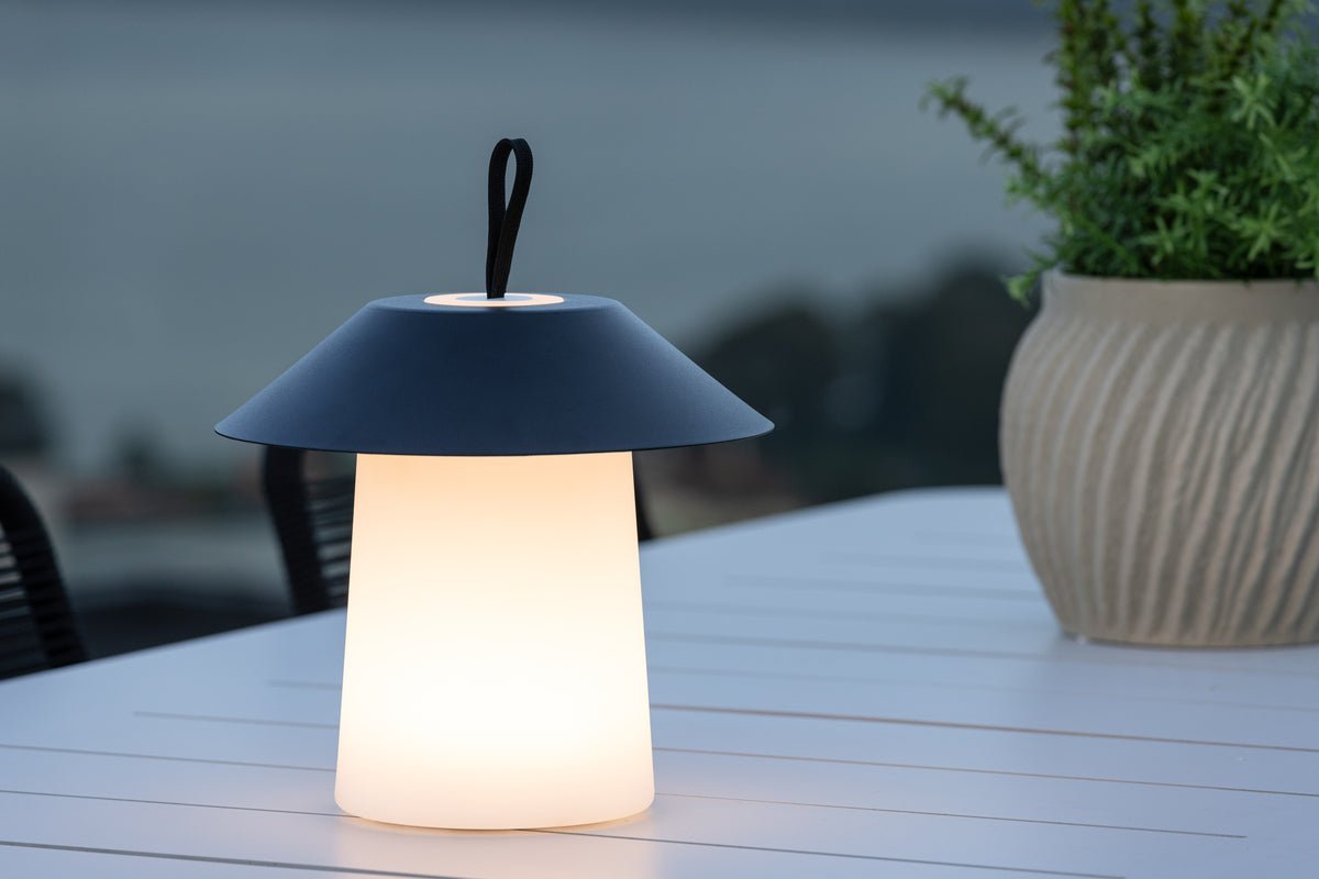 Outdoor-Tischlampe „Eloura“ – in Beige und Schwarz mit 3 Helligkeitsstufen