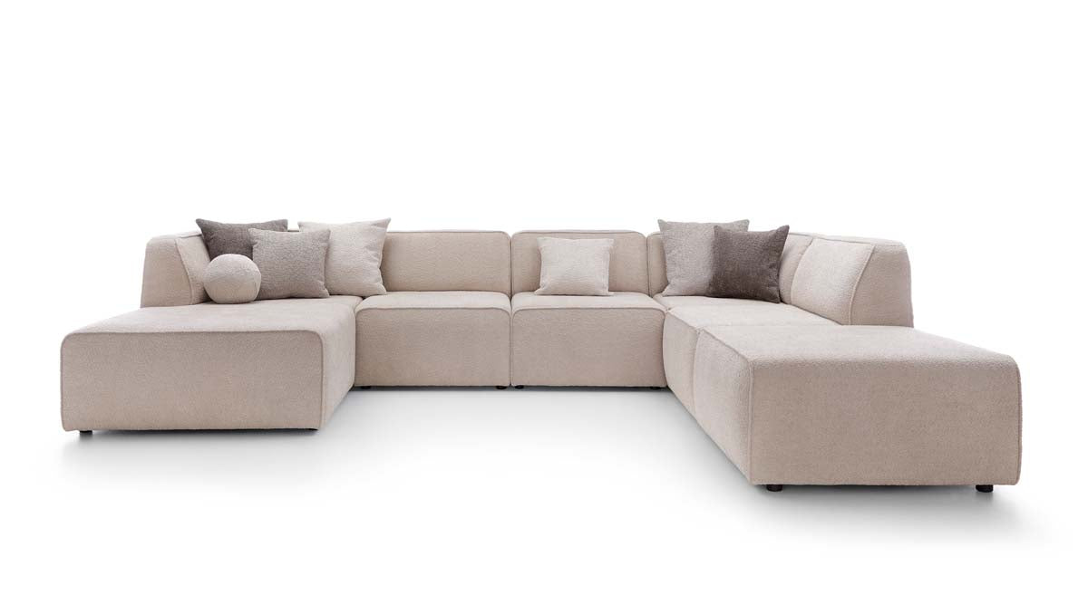 Designer Sofa Modena U in Bouclé