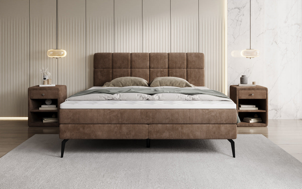 Boxspringbett Vera in Cord mit hohen Füßen