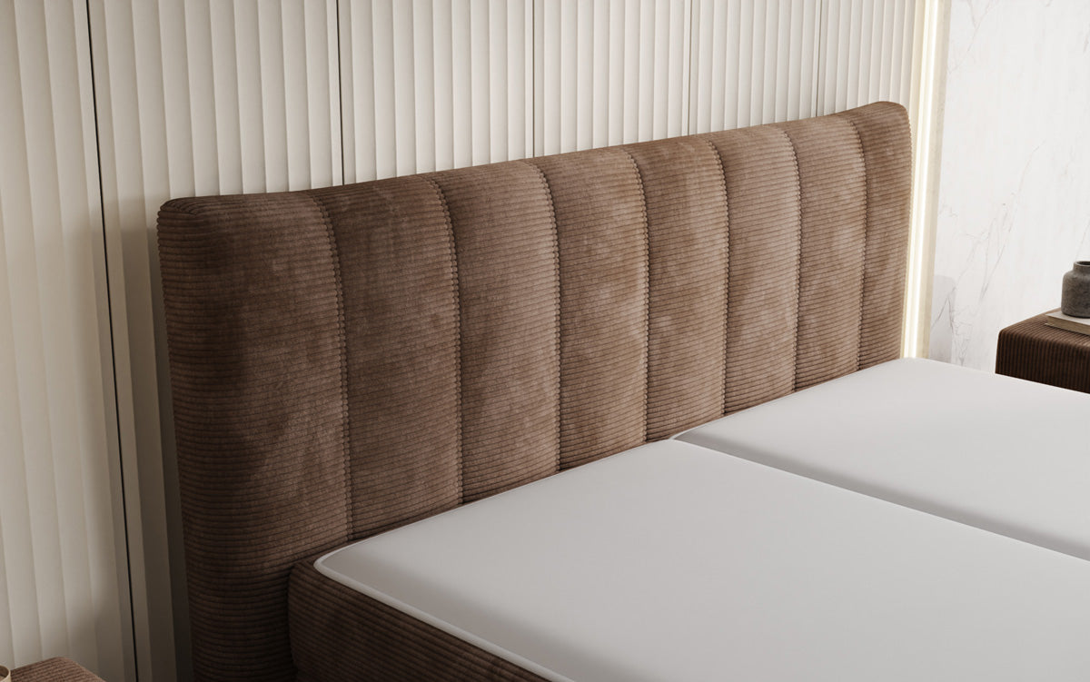 Boxspringbett Ines in Cord mit Stauraum