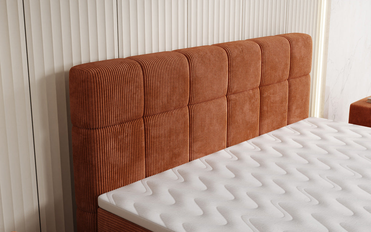 Boxspringbett Vera in Cord mit hohen Füßen