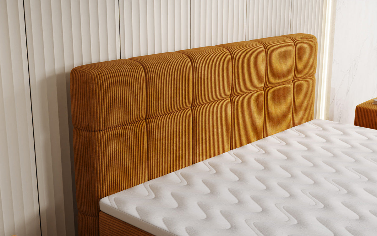 Boxspringbett Vera in Cord mit hohen Füßen