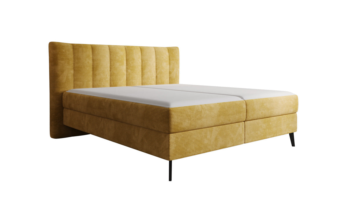 Boxspringbett Ines in Cord mit Stauraum