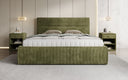 Designer Polsterbett Merry in Cord mit Stauraum