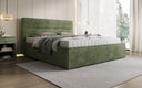 Designer Polsterbett Merry in Cord mit Stauraum