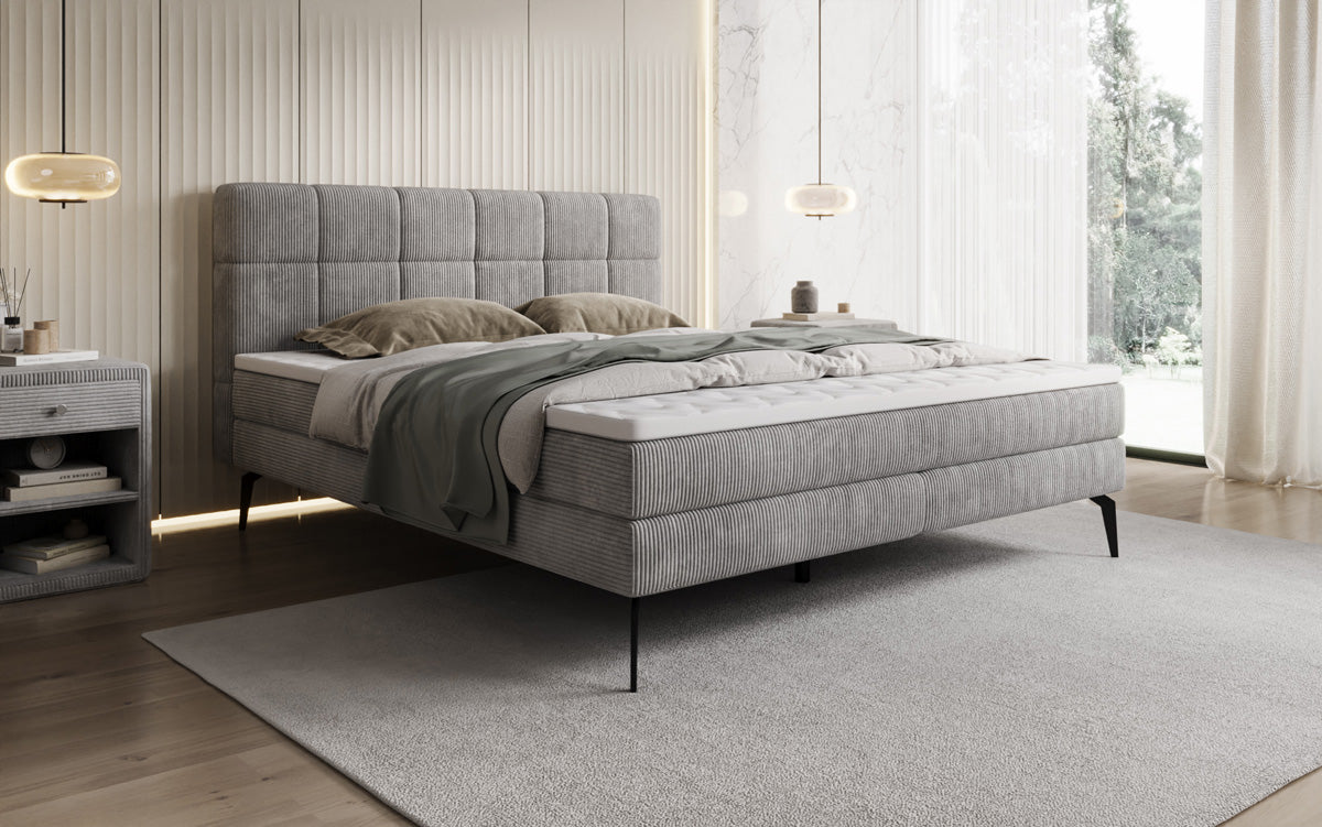 Boxspringbett Vera in Cord mit hohen Füßen