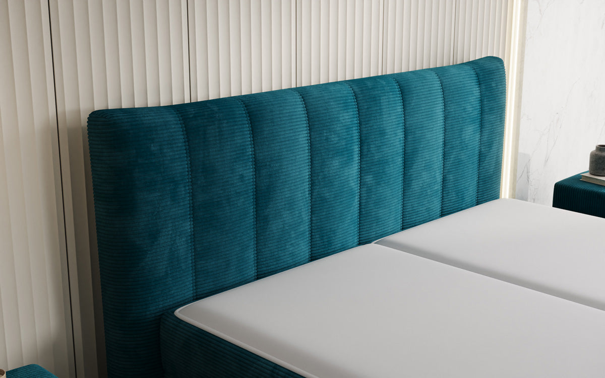 Boxspringbett Ines in Cord mit Stauraum