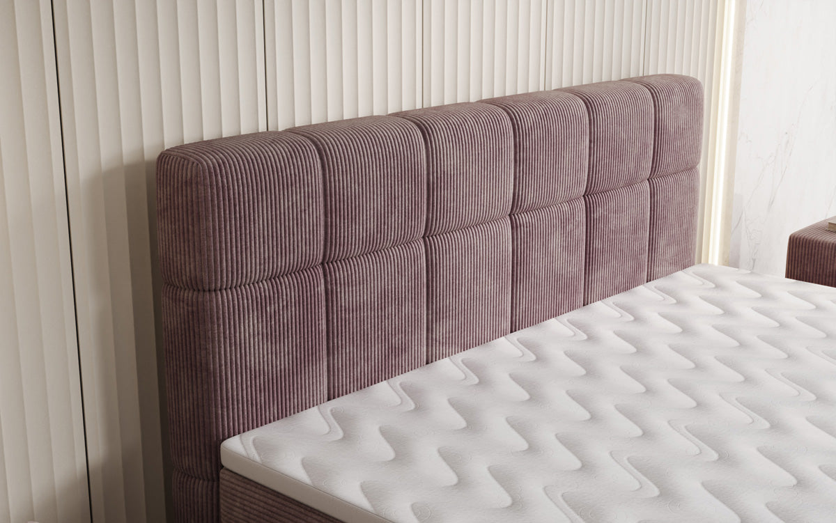 Boxspringbett Vera in Cord mit hohen Füßen