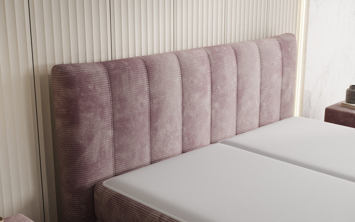 Boxspringbett Ines in Cord mit Stauraum
