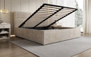 Designer Polsterbett Merry in Cord mit Stauraum