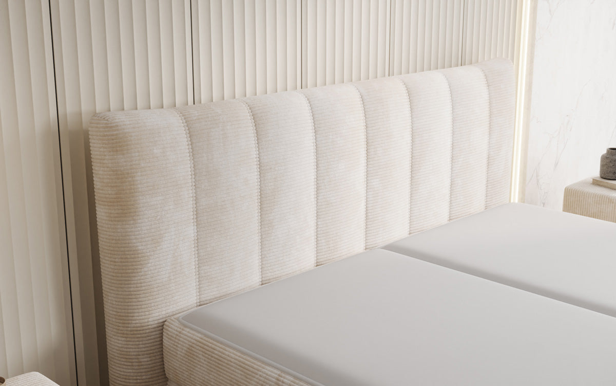 Boxspringbett Ines in Cord mit Stauraum