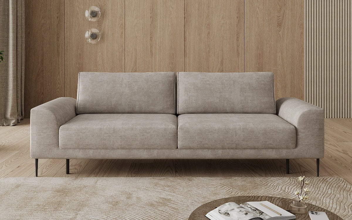 Designer 3 Sitzer Sofa Bloom in Cord mit Schlaffunktion und Stauraum