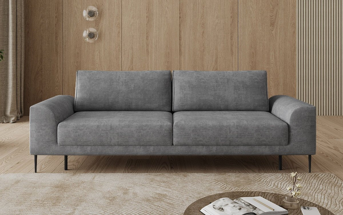 Designer 3 Sitzer Sofa Bloom in Cord mit Schlaffunktion und Stauraum